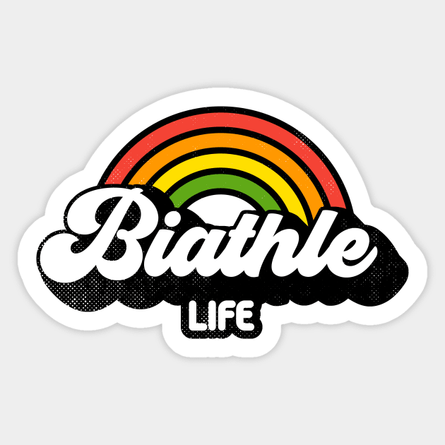 Groovy Rainbow Biathle Life Sticker by rojakdesigns